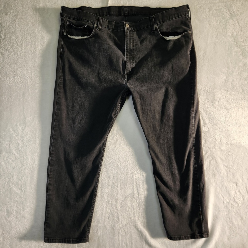Levi's 596 Jeans Mens 46x29 Black Denim Relaxed Fit Workwear Grunge